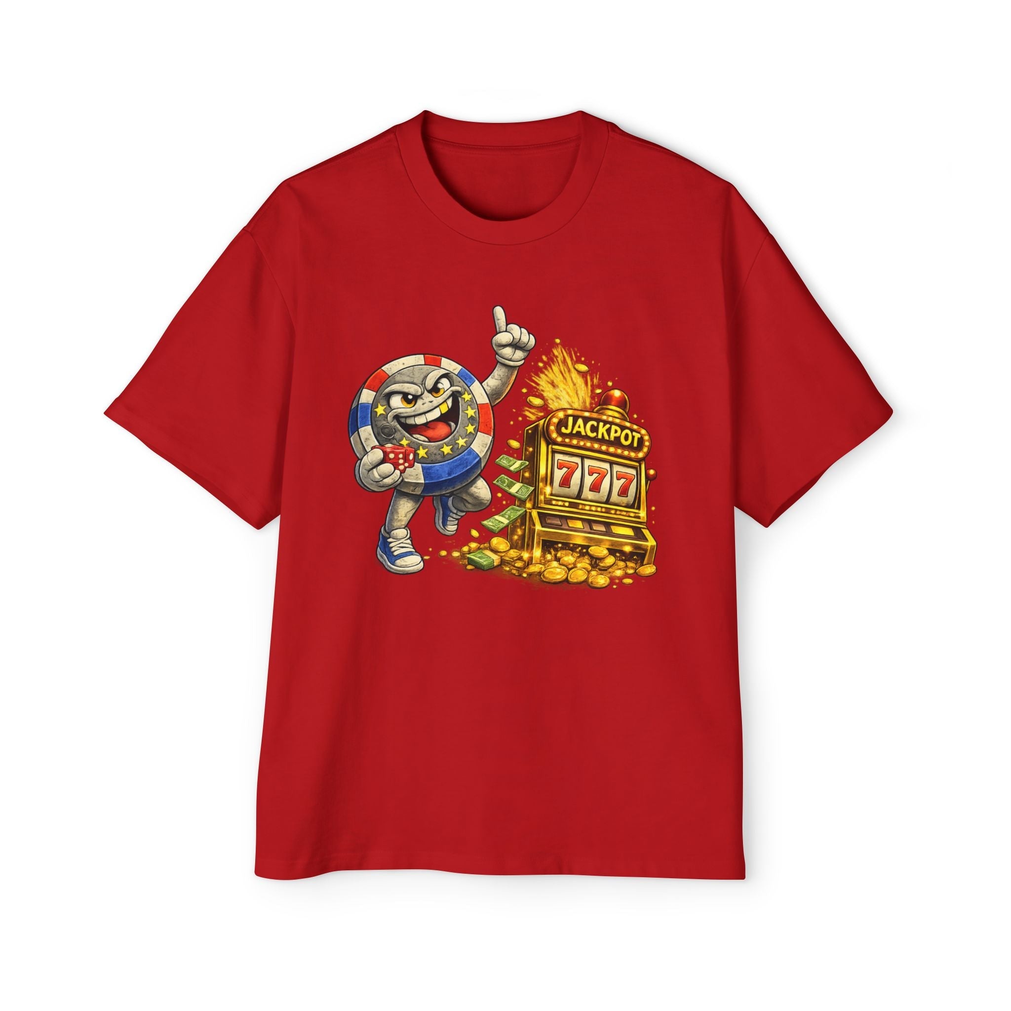 Casino Jackpot Graphic Tee — "Lucky Thr3ads" Oversized Men's T-Shirt - LUCKY THR3ADS