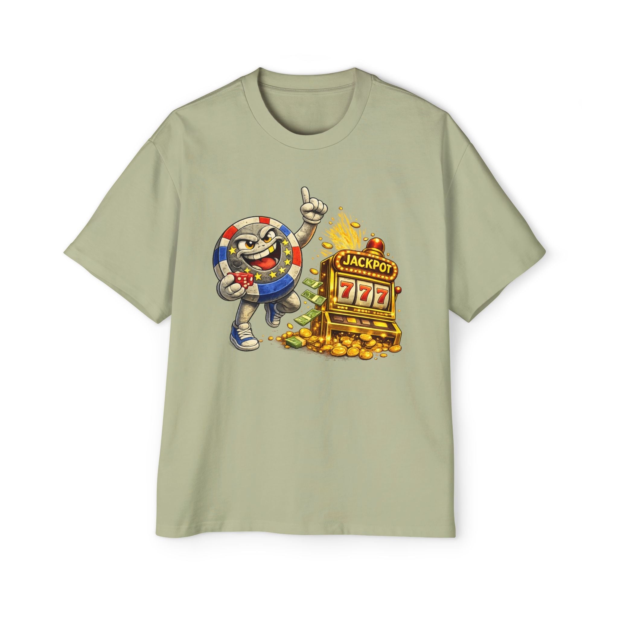 Casino Jackpot Graphic Tee — "Lucky Thr3ads" Oversized Men's T-Shirt - LUCKY THR3ADS