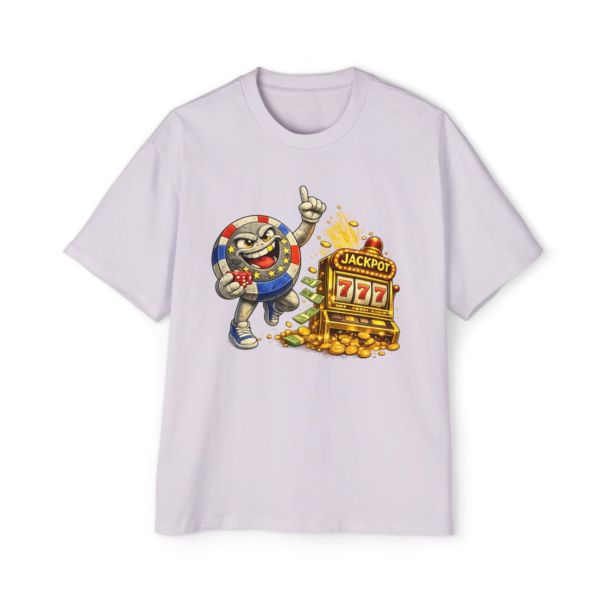 Casino Jackpot Graphic Tee — "Lucky Thr3ads" Oversized Men's T-Shirt - LUCKY THR3ADS