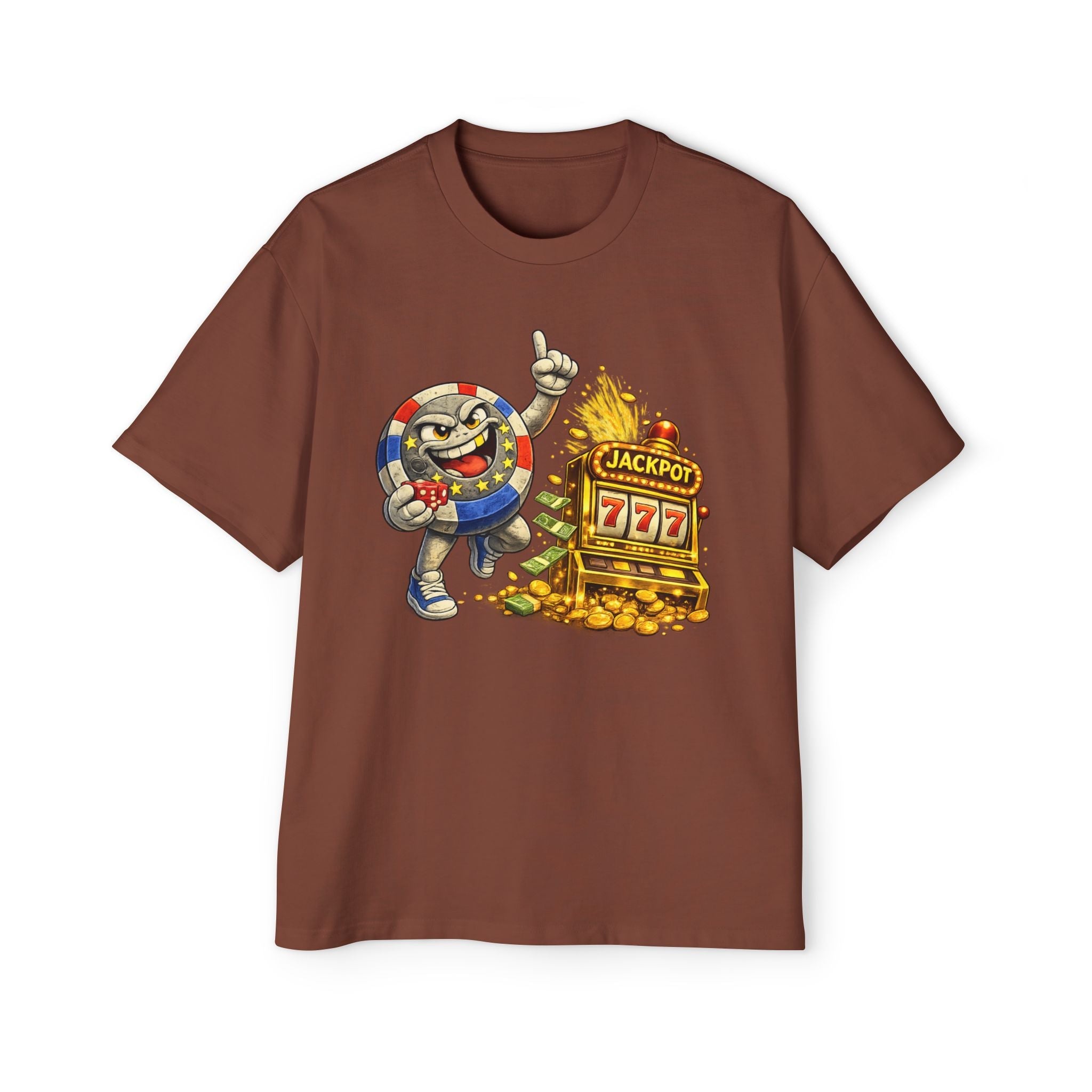 Casino Jackpot Graphic Tee — "Lucky Thr3ads" Oversized Men's T-Shirt - LUCKY THR3ADS