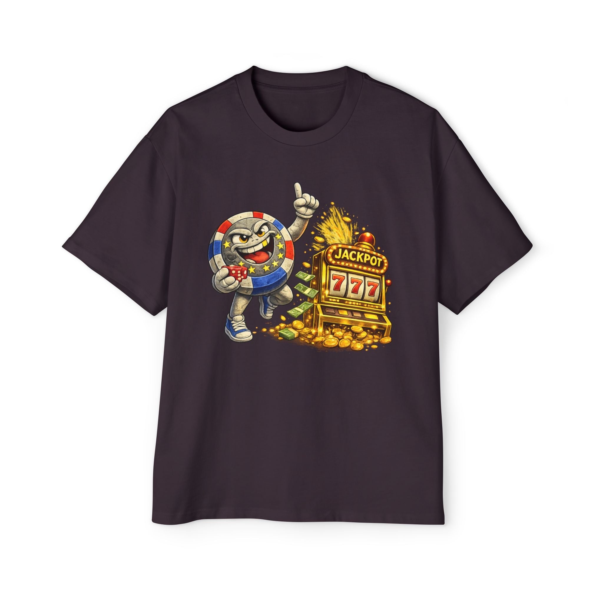 Casino Jackpot Graphic Tee — "Lucky Thr3ads" Oversized Men's T-Shirt - LUCKY THR3ADS