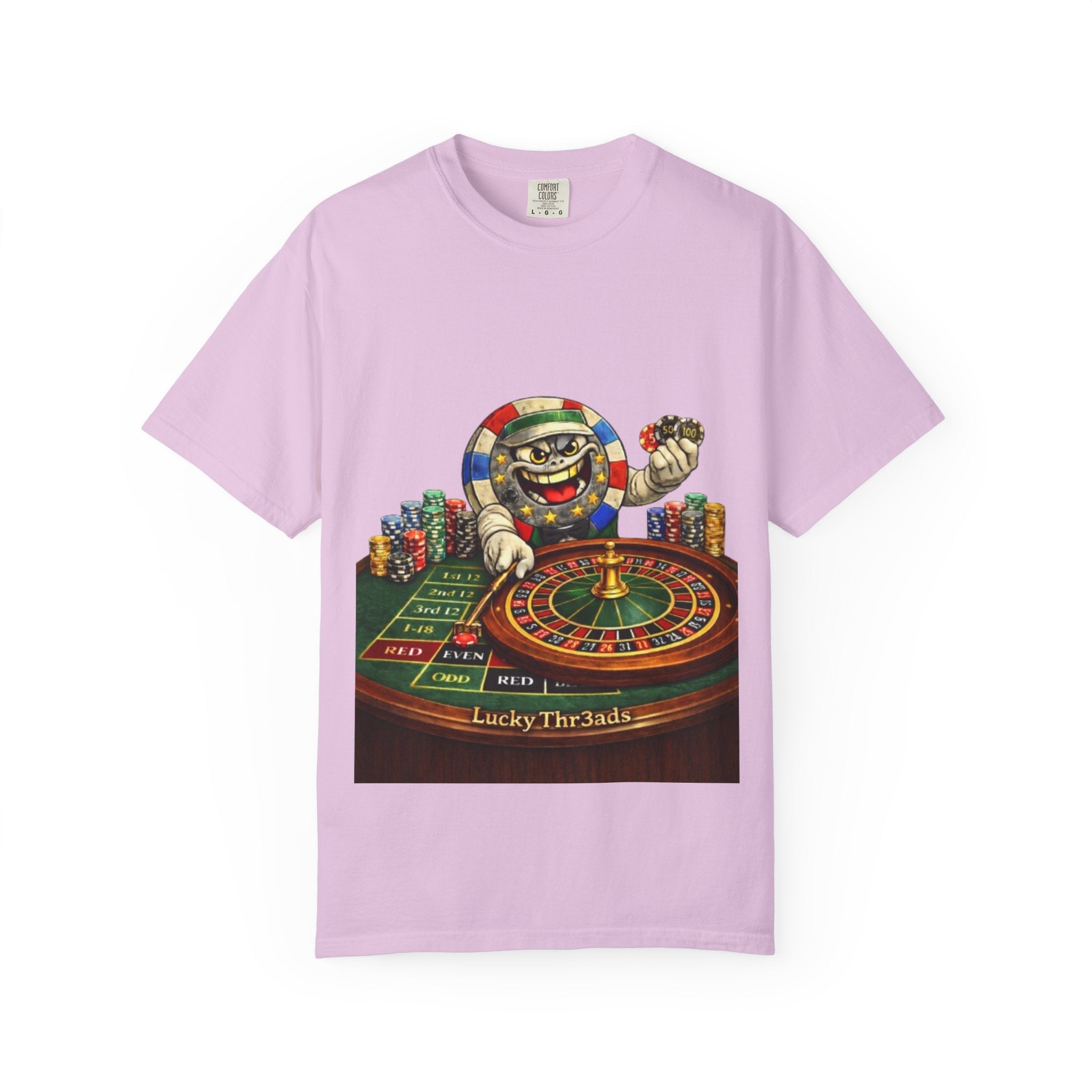 Casino Roulette T-Shirt — Lucky Chip Dealer Graphic Tee - LUCKY THR3ADS