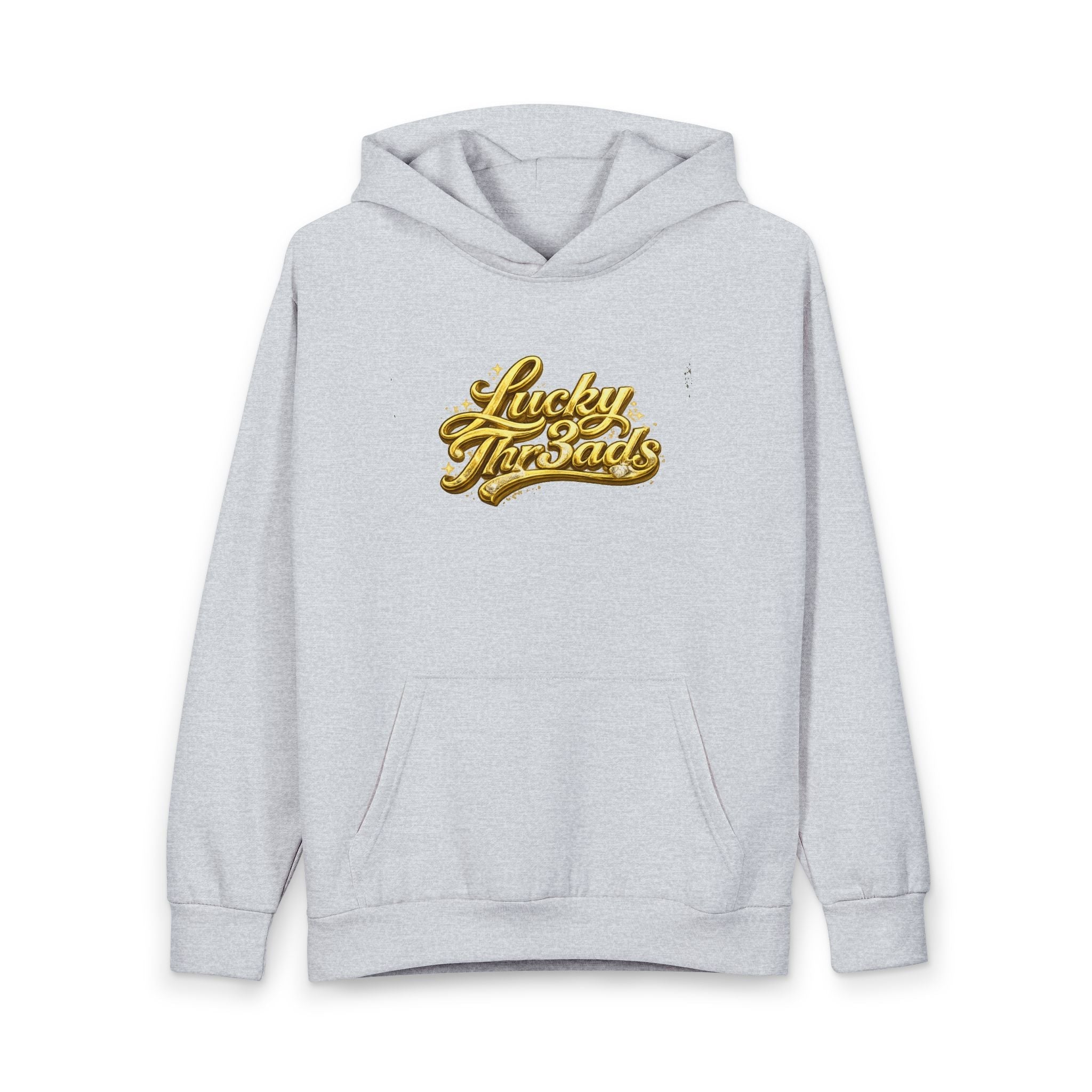 Gold Over Silver “Lucky Thr3ads” Oversized Hoodie — Retro Casino Coin Graphic Pullover - LUCKY THR3ADS