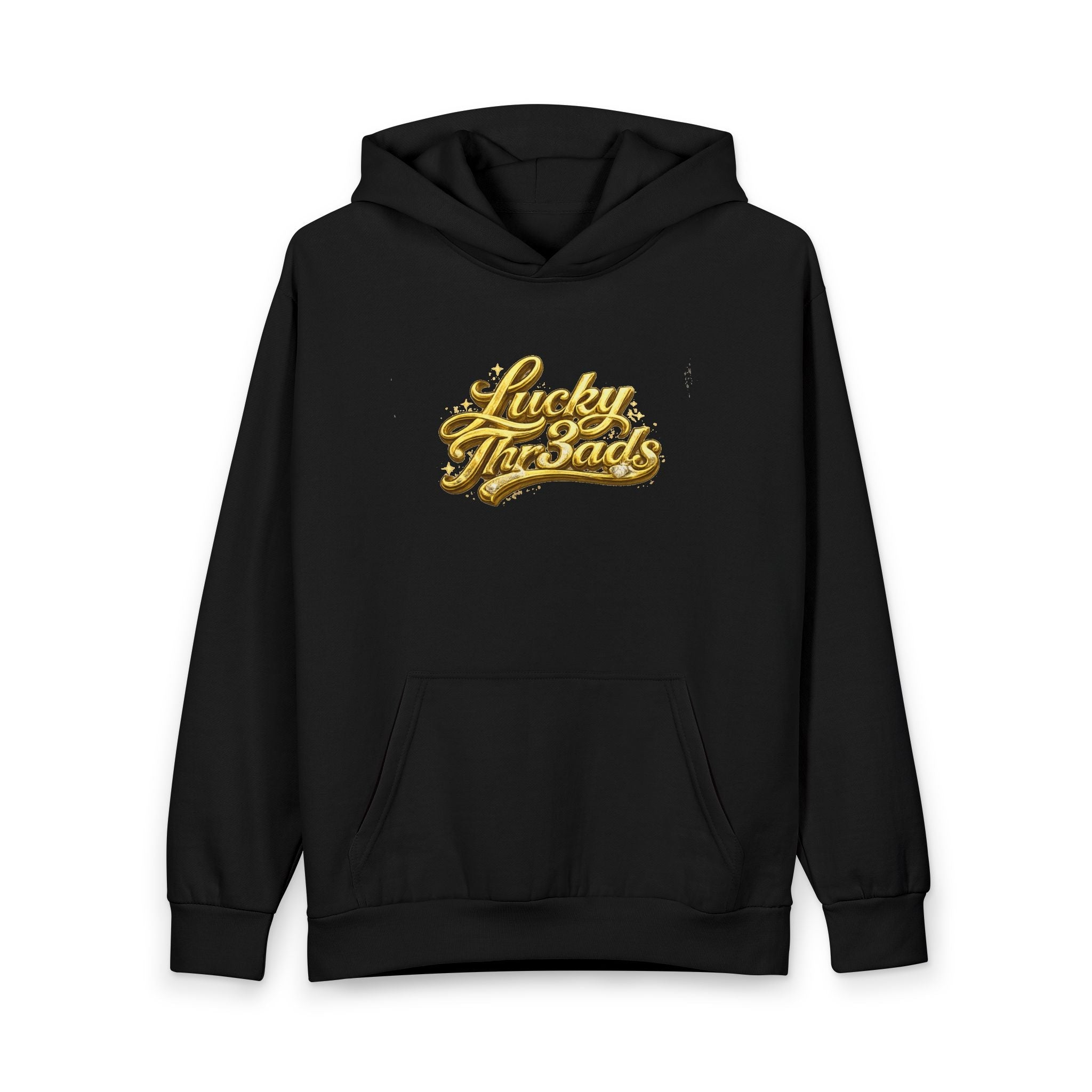 Gold Over Silver “Lucky Thr3ads” Oversized Hoodie — Retro Casino Coin Graphic Pullover - LUCKY THR3ADS