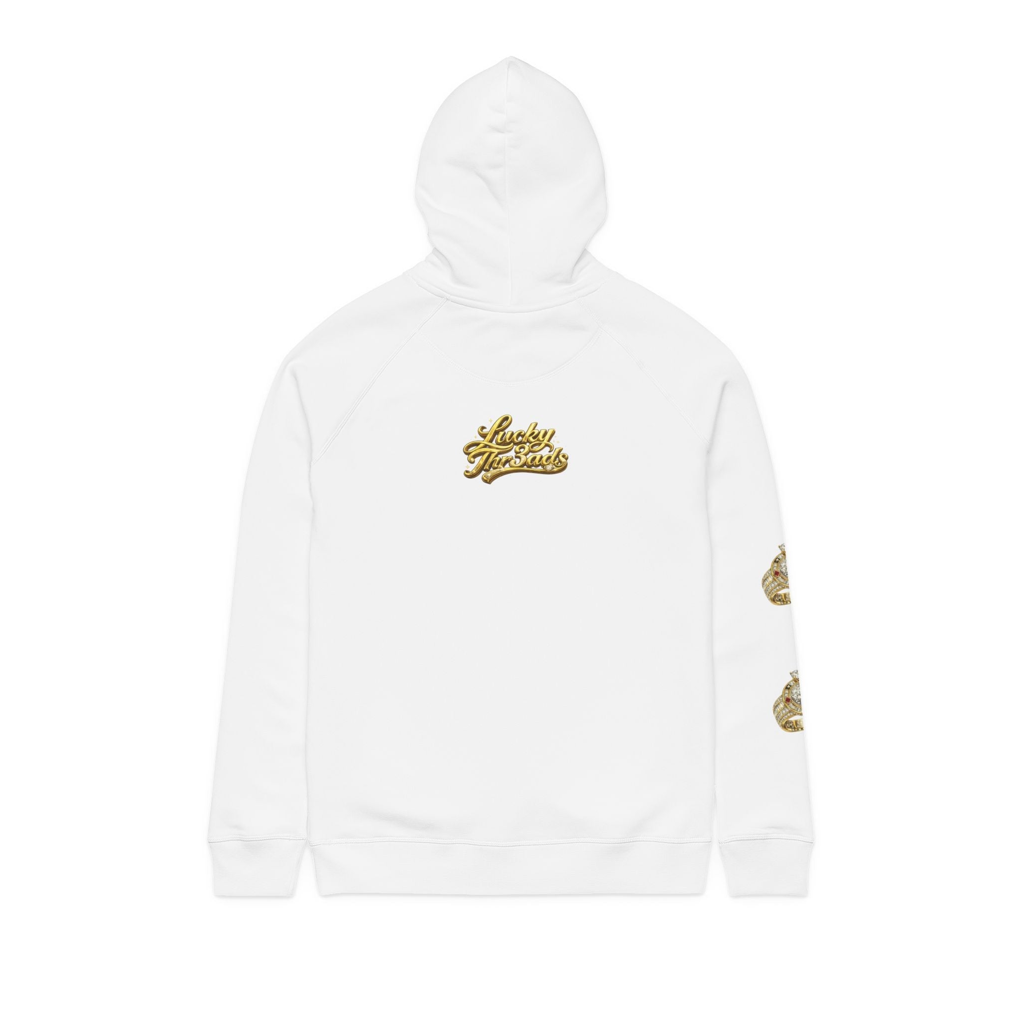 Gold Ring Graphic Hoodie — “Lucky Thr3ads” Jewelry Print - LUCKY THR3ADS
