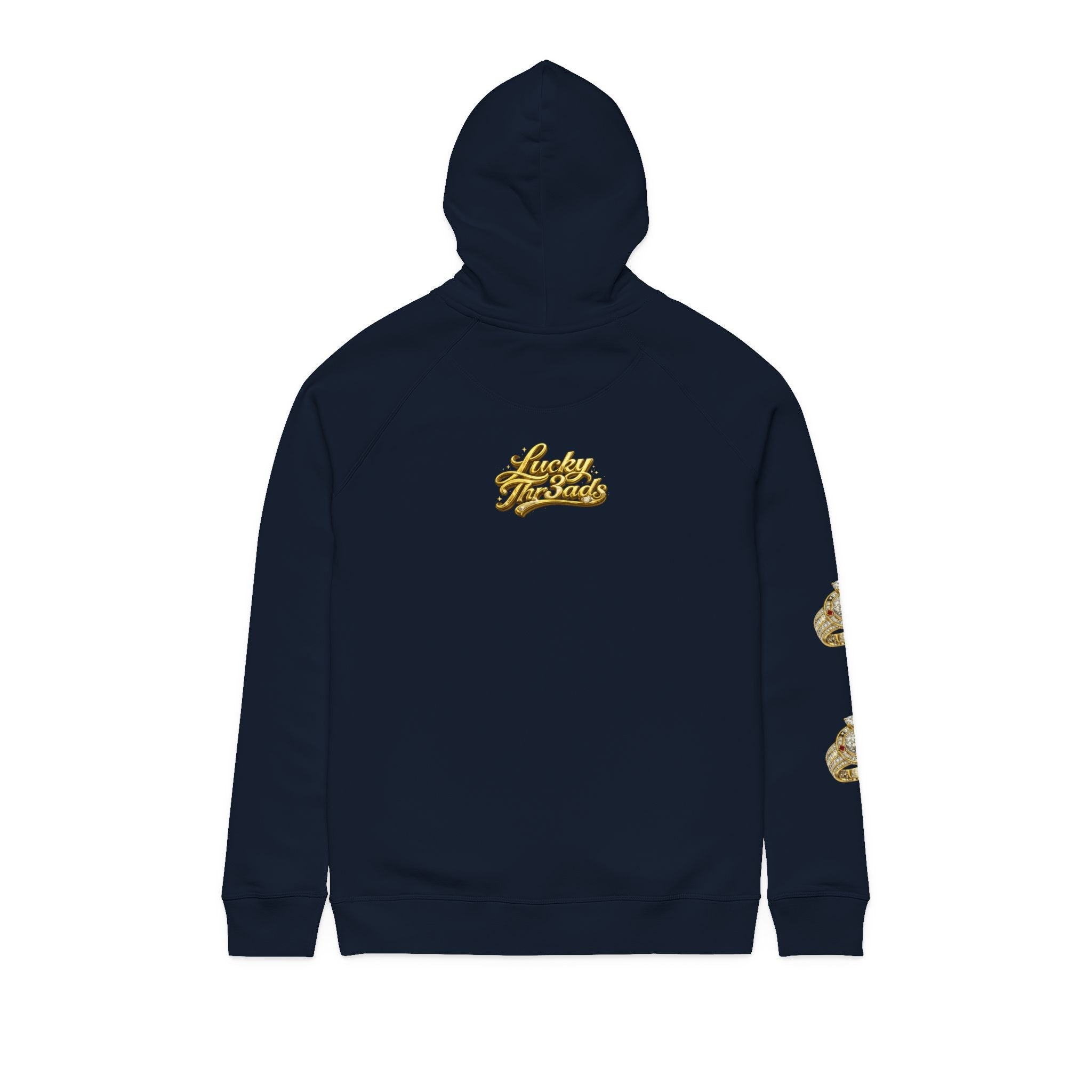 Gold Ring Graphic Hoodie — “Lucky Thr3ads” Jewelry Print - LUCKY THR3ADS